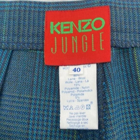 Kenzo Jungle plaid wool blend pants - Picture 6 of 7